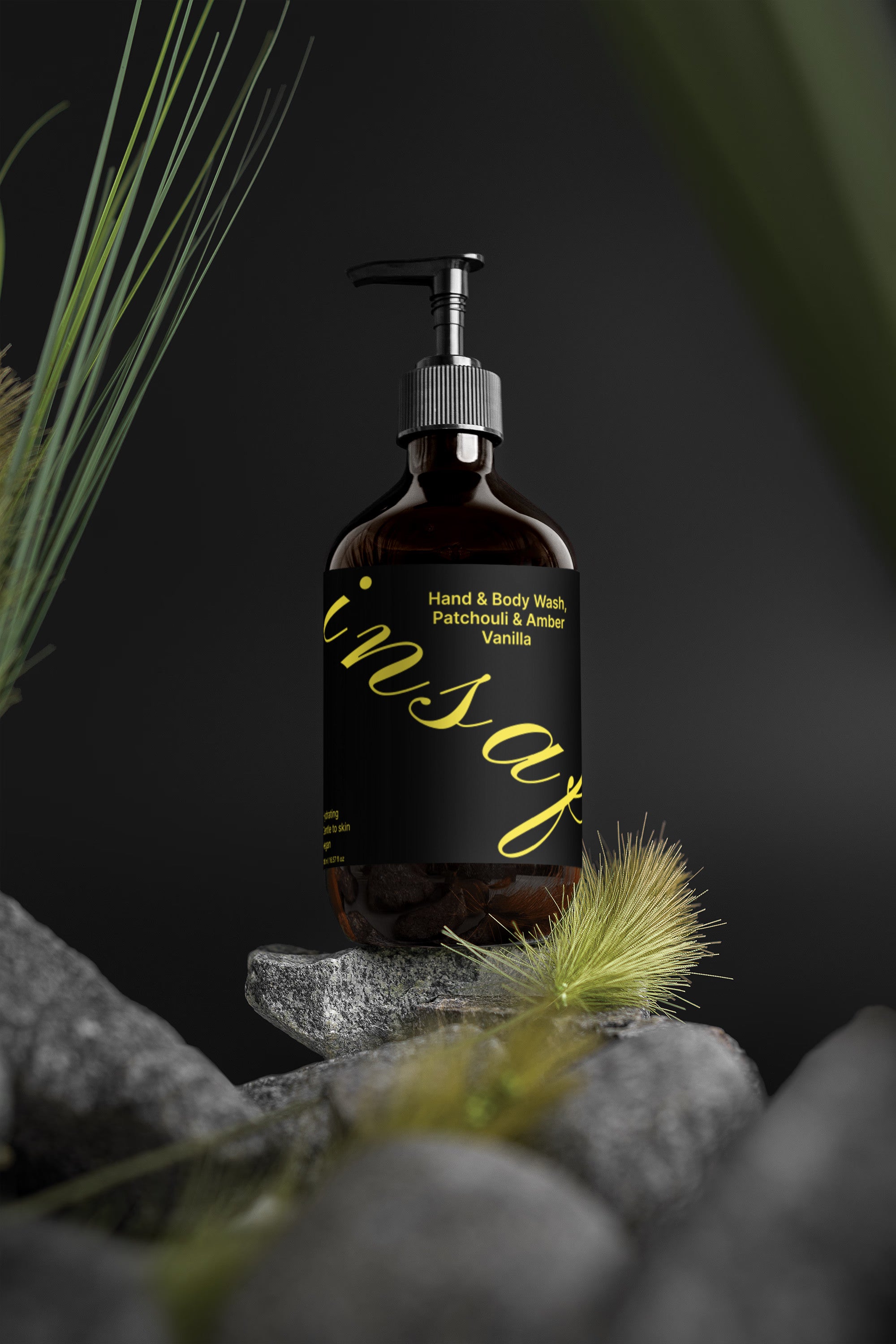 Hand & Body Wash, Patchouli & Amber Vanilla insaf