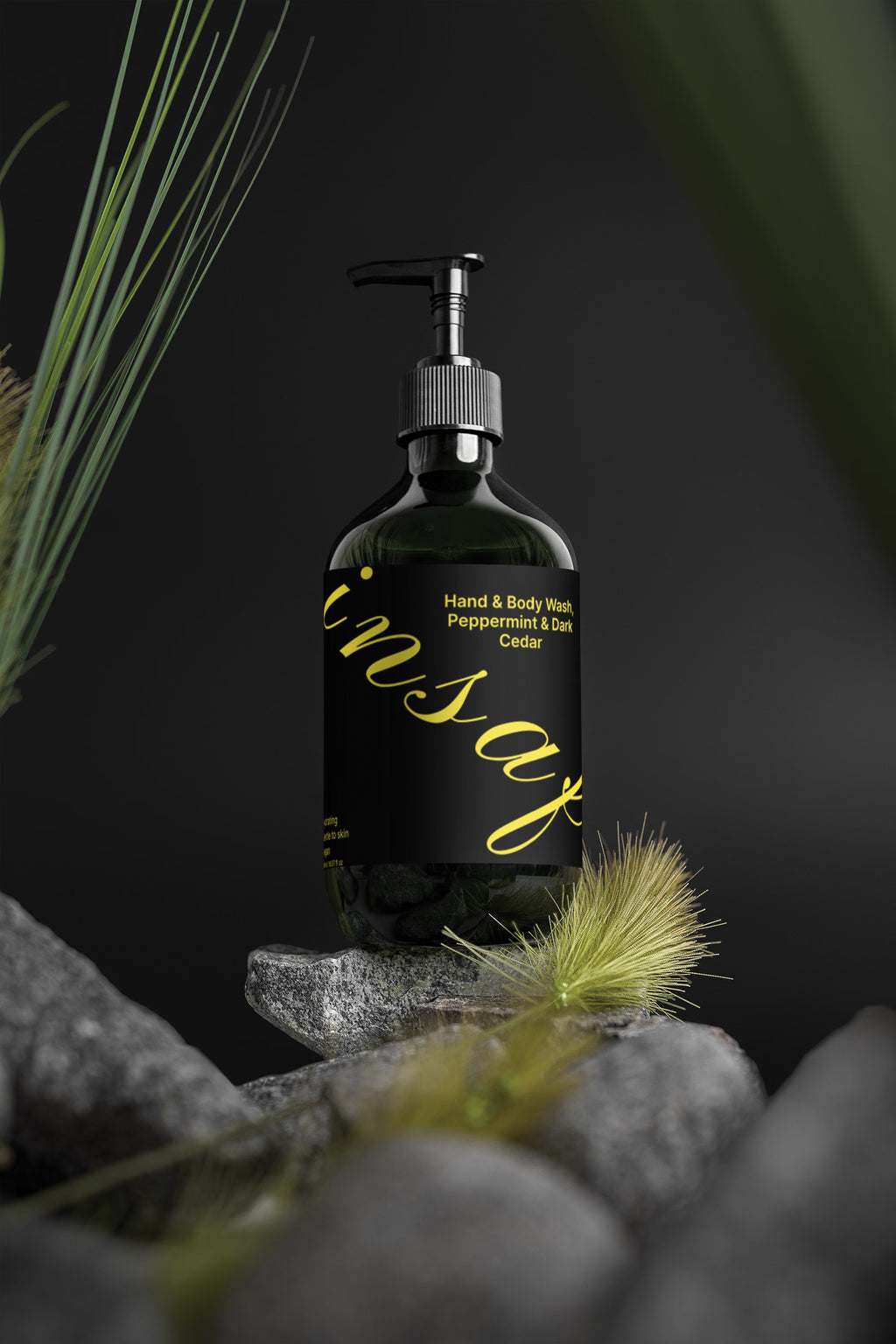 Hand & Body Wash, Peppermint & Dark Cedar insaf